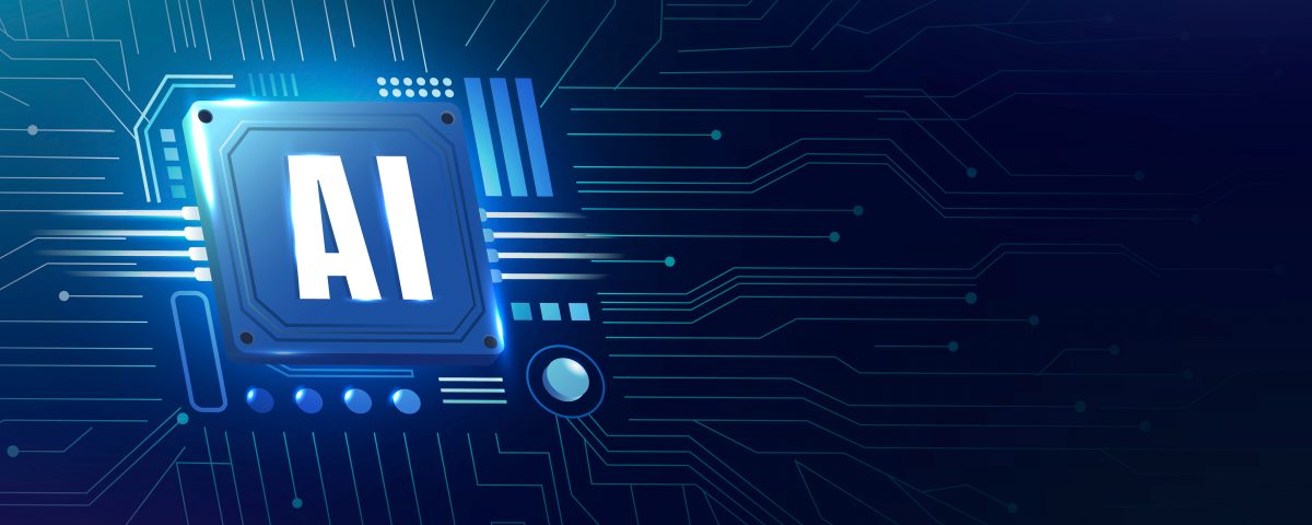 AI technology microchip background digital transformation concept