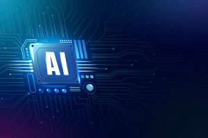 AI technology microchip background digital transformation concept